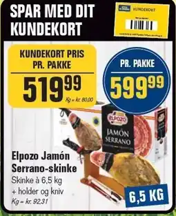 Otto Duborg Elpozo Jamón Serrano-skinke tilbud