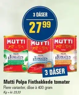 Otto Duborg Mutti Polpa Finthakkede tomater - 3 DÅSER tilbud