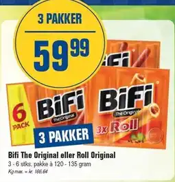 Otto Duborg Bifi The Original eller Roll Original - 3 PAKKER tilbud