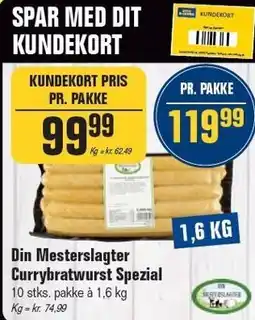 Otto Duborg Din Mesterslagter Currybratwurst Spezial tilbud