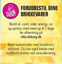 Otto Duborg FORUDBESTIL DINE DRIKKEVARER tilbud