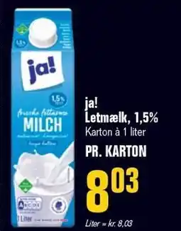Otto Duborg ja! Letmælk, 1,5% tilbud