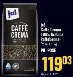 Otto Duborg ja! Caffe Crema 100% Arabica kaffebønner tilbud