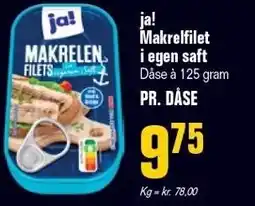 Otto Duborg ja! Makrelfilet i egen saft tilbud