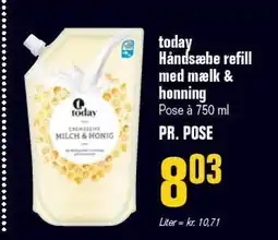 Otto Duborg today Håndsæbe refill med mælk & honning tilbud