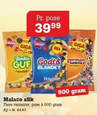 Poetzsch Padborg Malaco slik tilbud