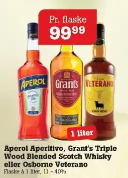 Poetzsch Padborg Aperol Aperitivo, Grant's Triple Wood Blended Scotch Whisky eller Osborne Veterano tilbud
