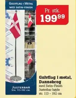 Poetzsch Padborg Gulvflag i metal, Dannebrog tilbud