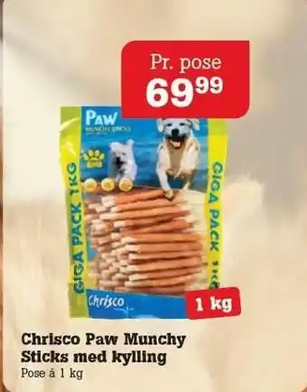 Poetzsch Padborg Chrisco Paw Munchy Sticks med kylling tilbud