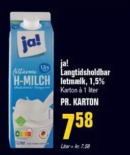 Poetzsch Padborg ja! langtidsholdbar letmælk 1,5% tilbud