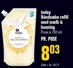 Poetzsch Padborg today Håndsæbe refill med mælk og honning tilbud