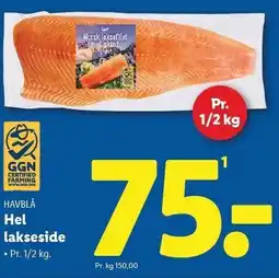 Lidl HAVBLÅ Hel lakseside tilbud