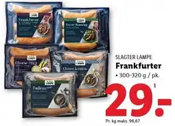 Lidl SLAGTER LAMPE Frankffurter tilbud