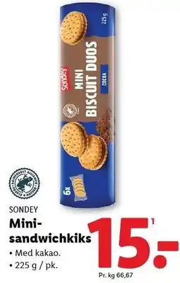 Lidl SONDEY Minisandwichkiks tilbud