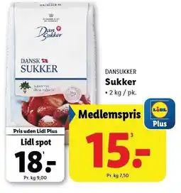 Lidl DANSUKKER Sukker tilbud