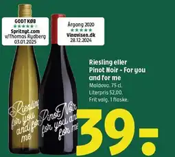 Coop 365 Riesling eller Pinot Noir - For you and for me tilbud
