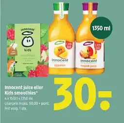 Coop 365 Innocent juice eller Kids smoothies tilbud