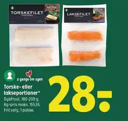 Coop 365 Torske- eller lakseportioner tilbud