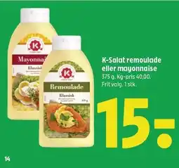 Coop 365 K-Salat remoulade eller mayonnaise tilbud