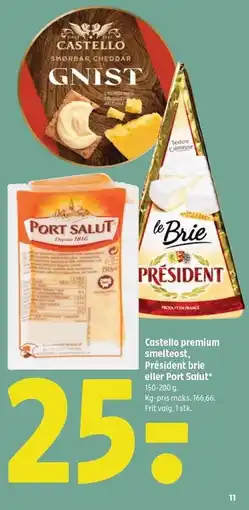 Coop 365 Castello premium smelteost, Président brie eller Port Salut tilbud