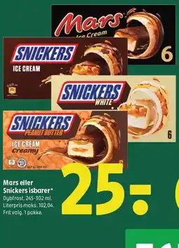 Coop 365 Mars eller Snickers isbarer tilbud