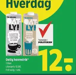 Coop 365 Oatly havredrik tilbud