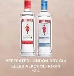 MENY BEEFEATER LONDON DRY GIN ELLER ALKOHOLFRI GIN tilbud