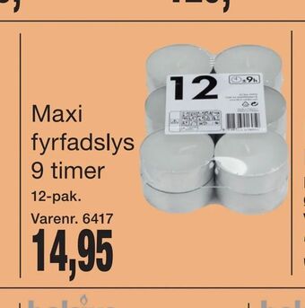 Harald Nyborg Maxi fyrfadslys 9 timer tilbud