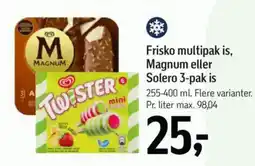 Frisko multipak is, Magnum eller Solero 3-pak is