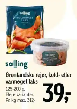 Føtex SALLING Grønlandske rejer, kold- eller varmøget laks tilbud