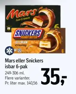 Føtex Mars eller Snickers isbar 6-pak tilbud
