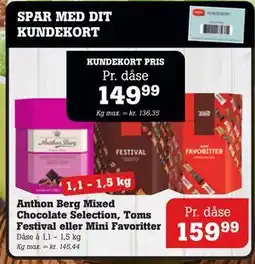 Poetzsch Padborg Anthon Berg Mixed Chocolate Selection, Toms Festival eller Mini Favoritter tilbud