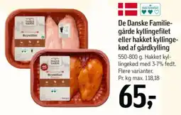 Føtex De Danske Familie- gårde kyllingefilet eller hakket kyllinge- kød af gårdkylling tilbud