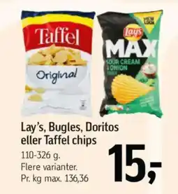 Føtex Lay's, bugles, doritos eller taffel chips tilbud