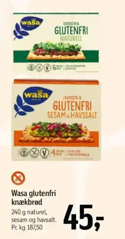 Føtex Wasa glutenfri knækbrød tilbud