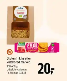 Føtex Glutenfri kiks eller knækbrød marked tilbud