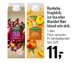 Føtex RYNKEBY Frugtdrik, ice tea eller blandet bær bland selv drik tilbud