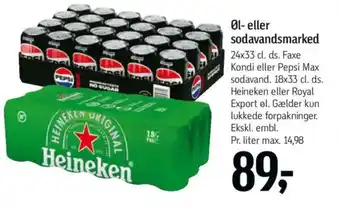 Føtex Øl- eller sodavandsmarked tilbud