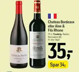 Føtex Chateau bordeaux eller aine & fils rhone tilbud
