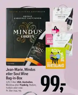 Føtex Jean-marie, mindus eller soul wine bag-in-box tilbud