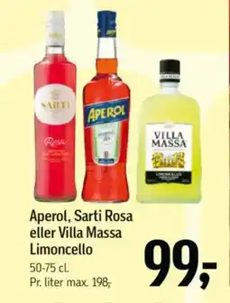 Aperol, sarti rosa eller villa massa limoncello