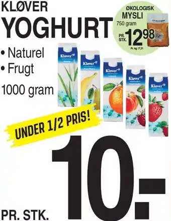 ABC Lavpris KLØVER YOGHURT tilbud