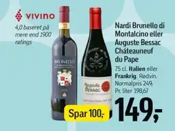 Føtex Nardi brunello di montalcino eller auguste bessac chateauneuf du pape tilbud