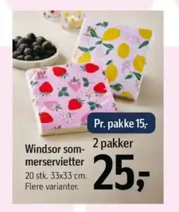 Føtex Windsor som- merservietter tilbud