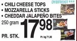 ABC Lavpris CHILI CHESSE TOPS, MOZZARELLA STICKS ELLER CHEDDAR tilbud