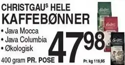 ABC Lavpris CHRISTGAU HELE KAFFEBØNNER tilbud
