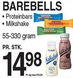 ABC Lavpris Barebells proteinbars eller shakes tilbud