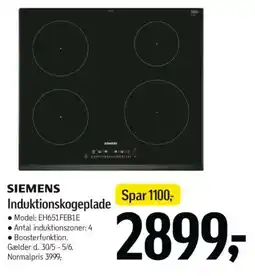 Føtex SIEMENS Induktionskogeplade tilbud