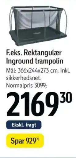 Føtex F.eks. rektangulær inground trampolin tilbud