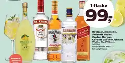 SuperBrugsen Bottega Limoncello, Smirnoff Vodka, Captain Morgan, Gordons Gin eller Johnnie Walker Red Whisky tilbud